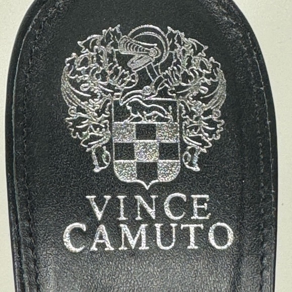 Vince Camuto Brelanie Woven Black Leather Heel Sandals with Square Toe in Size 8 - Picture 5 of 7